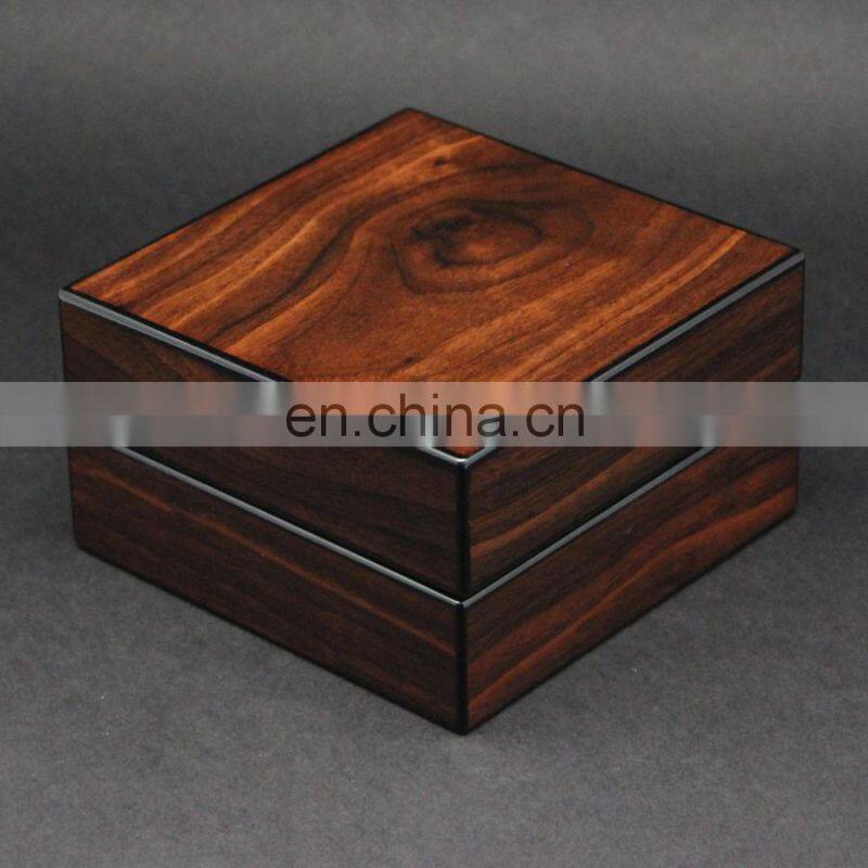 luxury customized printing logo diy wood and metal walnut cigar ashtray