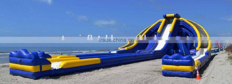 2015 NEW arrvail PVC tarpualin gaint Inflatable Trippo Slide,water slider with three lines
