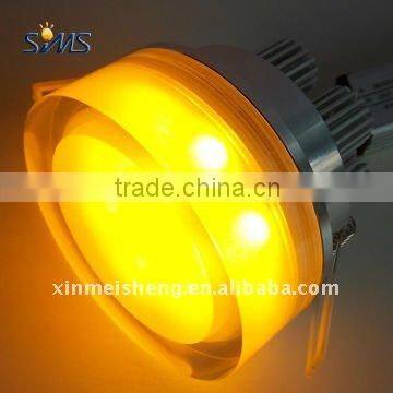 Round ABS external electrical source yellow led panel down light 6w