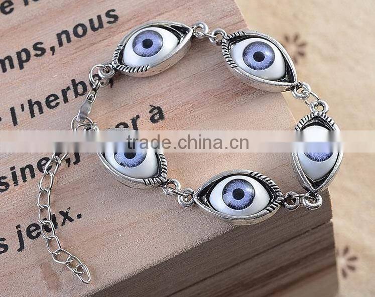Fashion Vintage Eye Women's Alloy Charm Bracelet Personality Weave Bracelet
