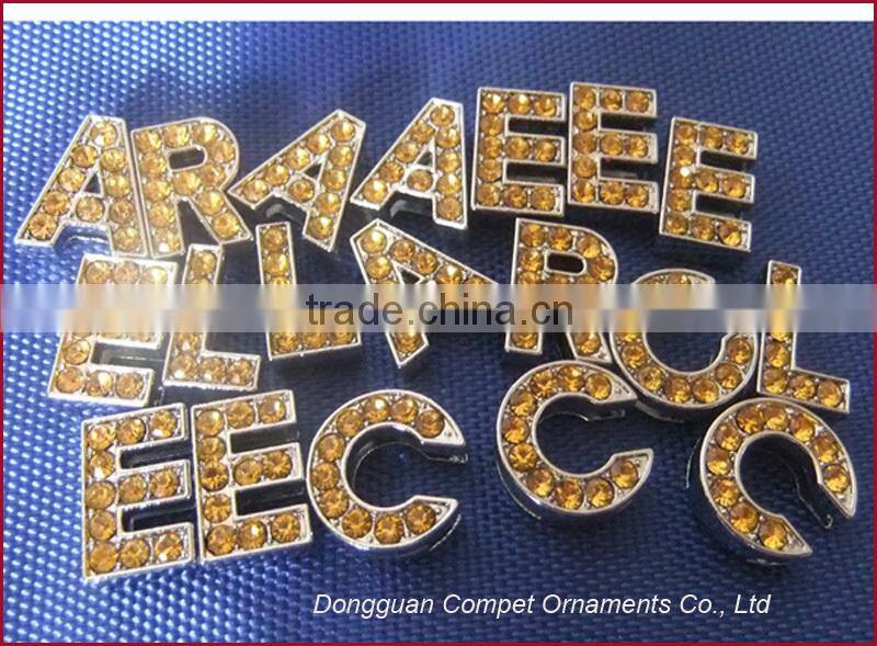 10mm Gold Rhinestone Letters Wholesale Diamond DIY Letter