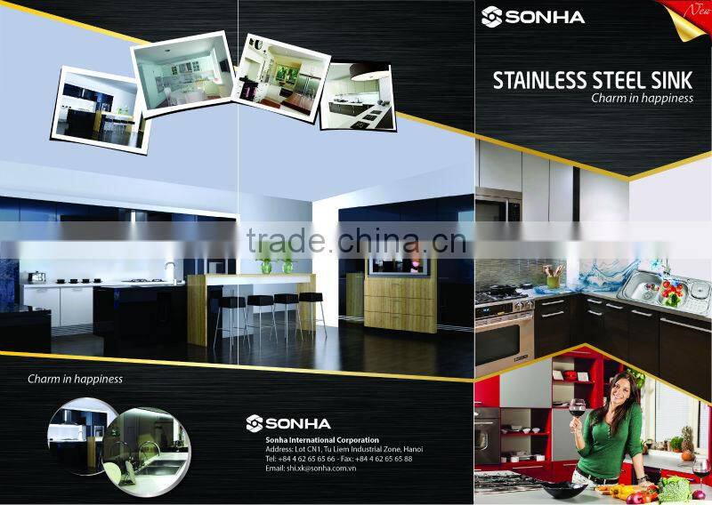 double bowl stainless Steel sink with drainboard