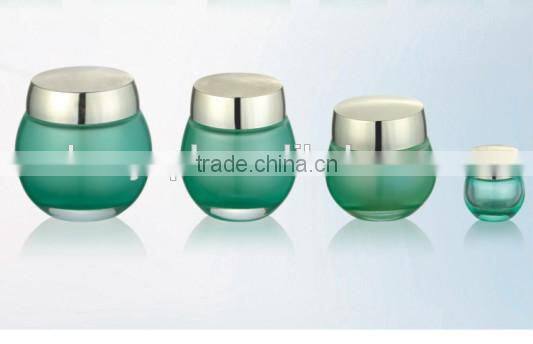 glass container cosmetic packing and luxury glass bottle with gold cap and cosmetic glass jar