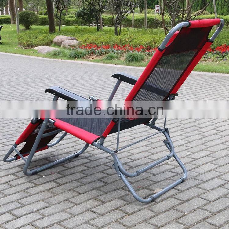 Cheap Metal Folding Beach Chaise Lounge Chair With Pillow Outdoor Wholesale Lounge Furniture