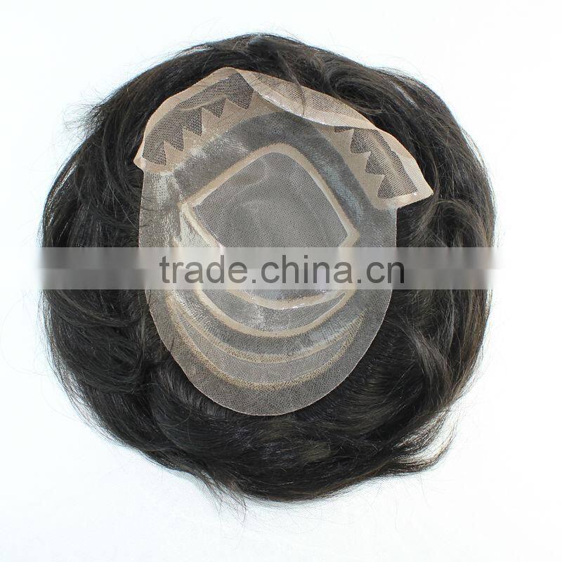 top quality natural color toupee for men