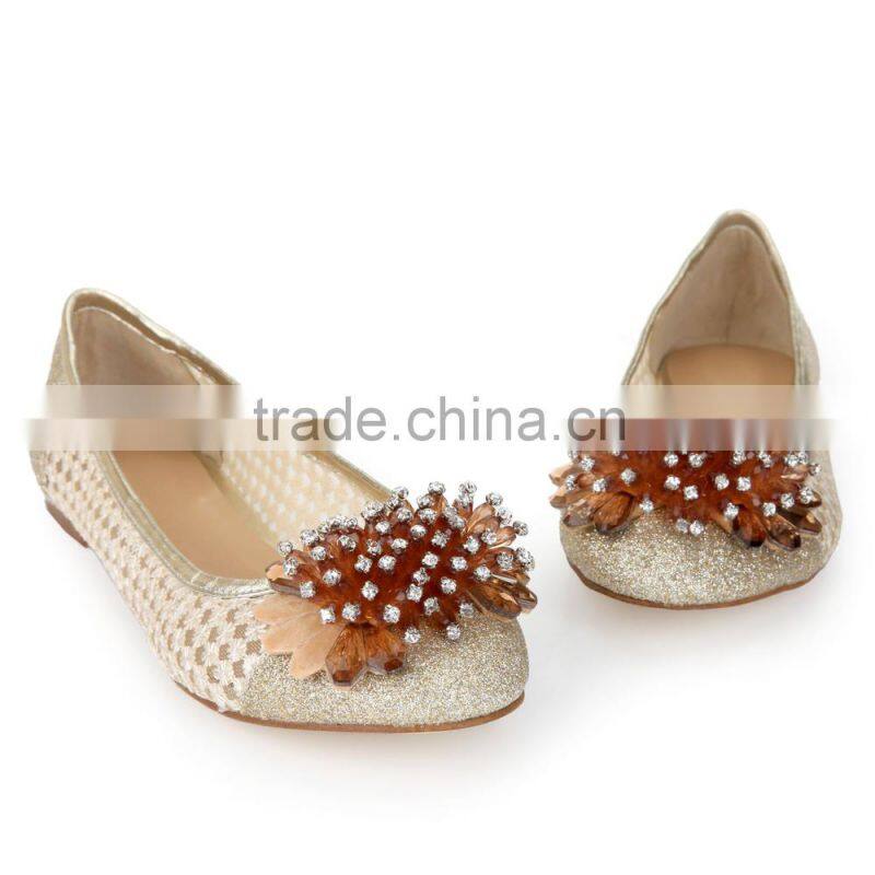 2015 New Custom Made High Quality Real Leather Women Casual Flat Shoe Factory