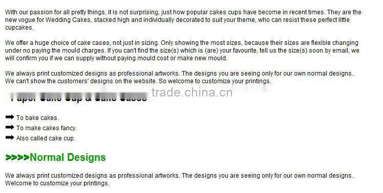 greaseproof paper decoration baking disposable cup cake pan