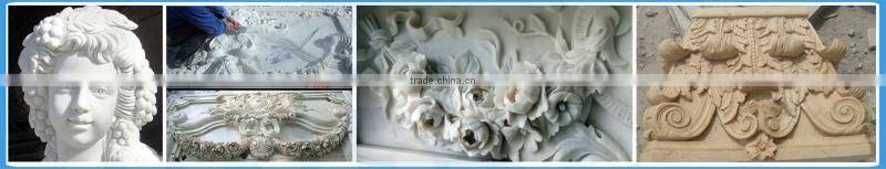 white marble flower carving relief