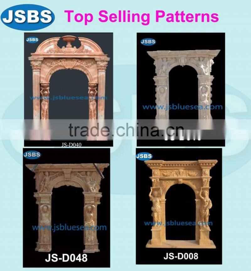 hand carved white marble front door framing