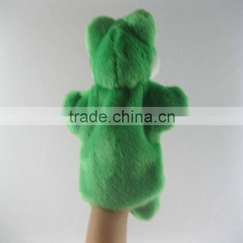 Funny plush frog hand puppet
