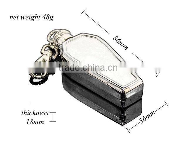 1oz Personalized Coffin Shape Stainless Steel Portable Flagon Kettle Oilcan 28ML Metal Travel Wine Pot Mini Custom Hip Flask