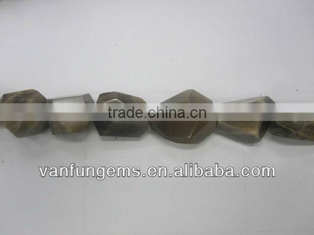 Gold sun stone faceted tumble natural stone