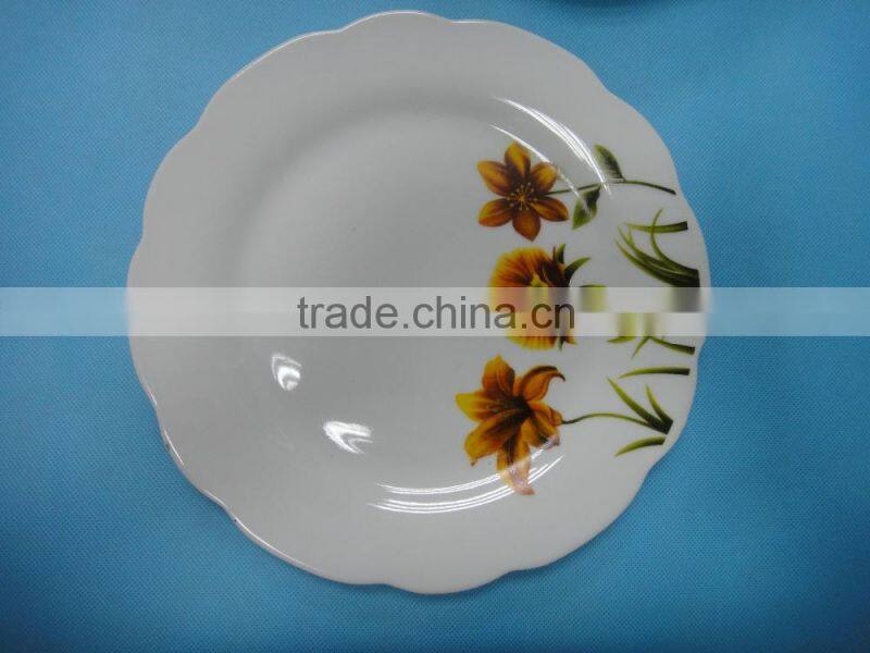 stock ceramic dinner plate / round ceramic porcelain flat plate stocked