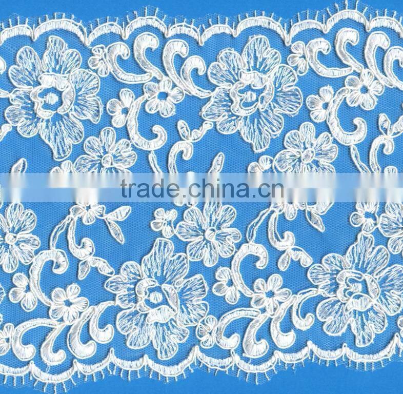 2015 new design Nylon wedding dress cord lace