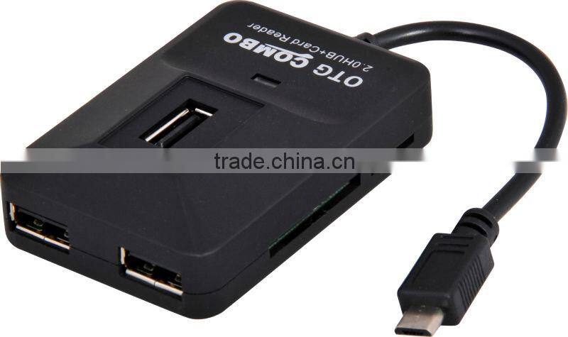 Micro USB 2.0 Hub OTG Card Reader Combo for Samsung I9500 I9220