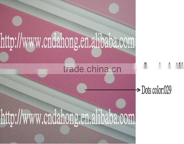 Regular dots printed grosgrain ribbon