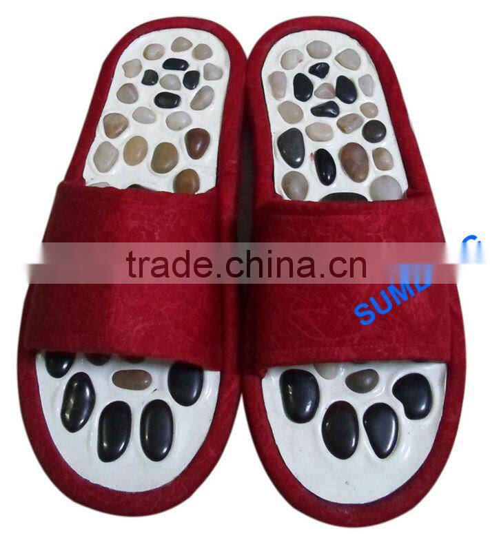 Natural Pebbles Massage Slipper Lady Health Foot Acupressure Shoes for Women Foot Reflexology Therapy