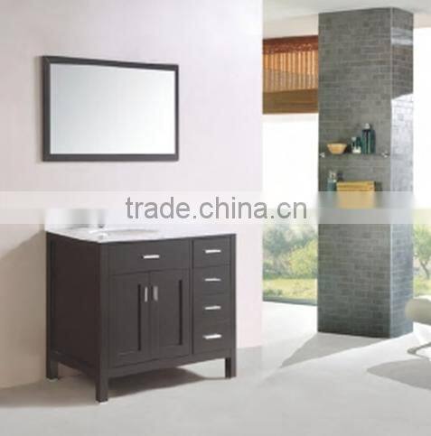 North American High Quality Wood Furniture Wall Mounted Sink Oak Furniture Painting Solid Wood Bathroom Furniture Vanity