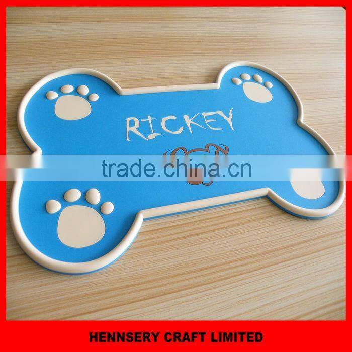 rubber pvc oem logo dog feeding mat