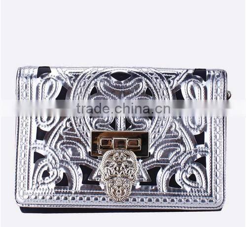 laser hollow rivet clutch bag mighty woman wallet manufacturer in guangzhou