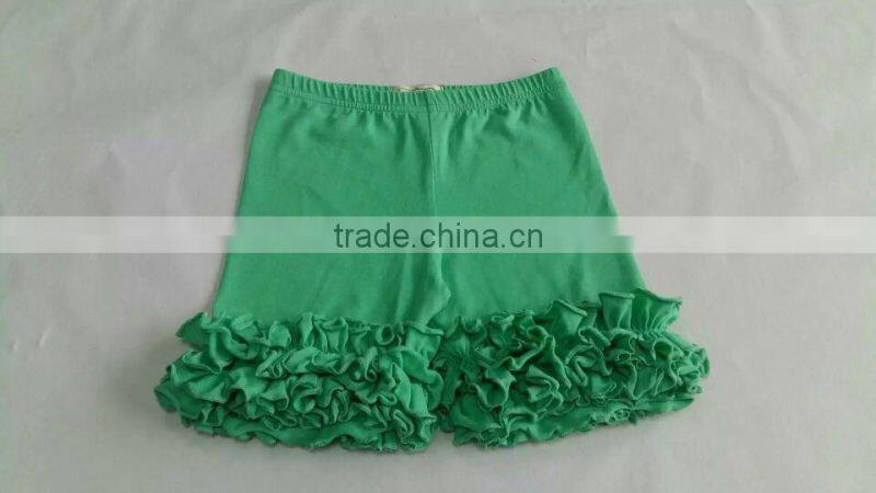 Wholesale baby ruffle shorts soft knit cotton baby icing ruffled shorts