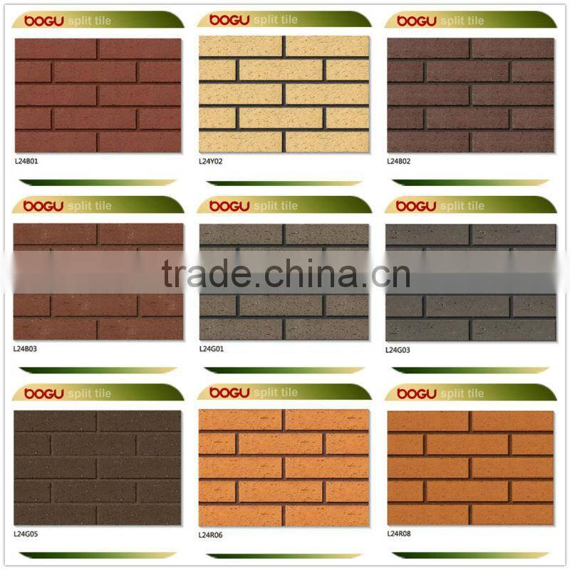 Blue grey ceramic clinker tile outdoor wall cladding scuf face flat for villa wall orient design clinker tile 60x240mm