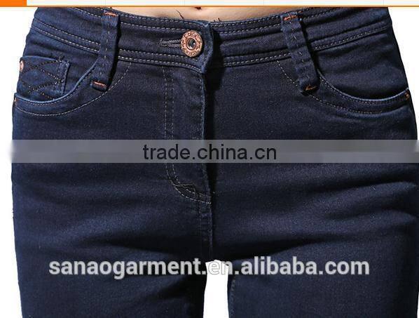 2015 wholesale Euramerican mid-waisted women's straight jeans