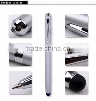 High quality led light tip ballpoint pen with laser pointer pen