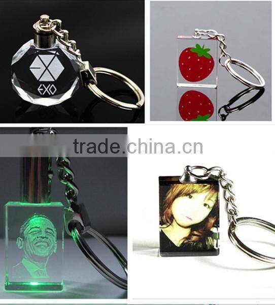 Wholesale 3d laser crystal key chain