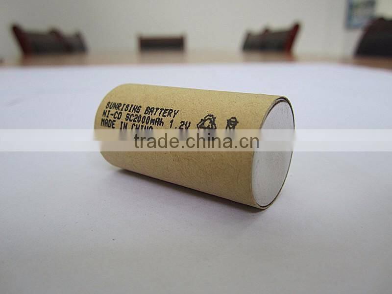 NiCd Rechargeable battery 1.2v sc2000 ni cd battery pack for power tools