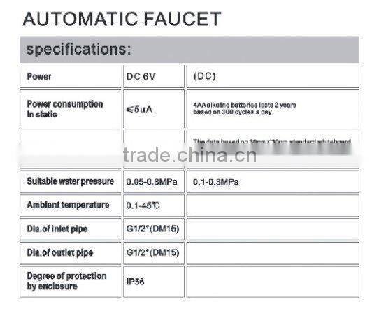 Bathroom Brass Automatic Water Faucet QH0113