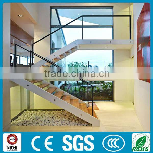 indoor duplex villa straight oak wood staircase design