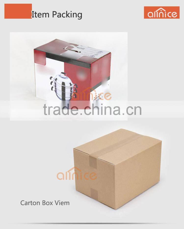 Allnice-3 layers Stainless steel steamer pot with glass lid