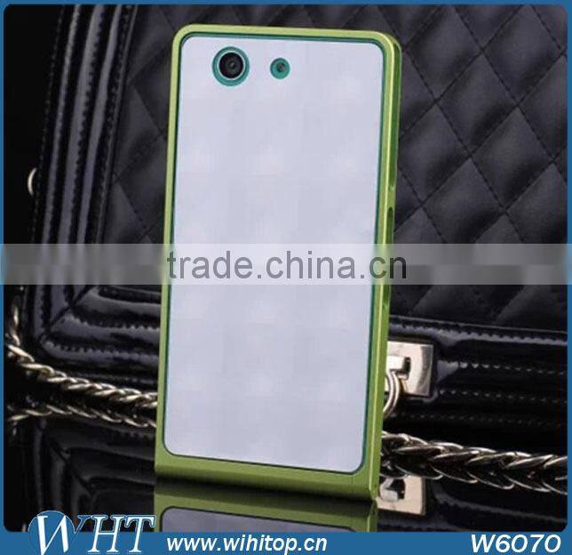 Fashional Alumimum Mental Bumper Case For Sony Xperia Z3 Mini Compact +Screen Protector For Z3 Compact