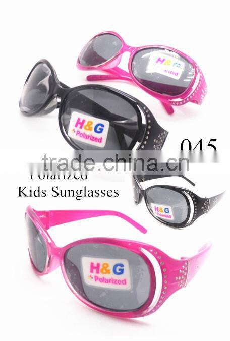 2015 Wholesales Plastic Polarized Kids Sunglasses With Plating Diamonds