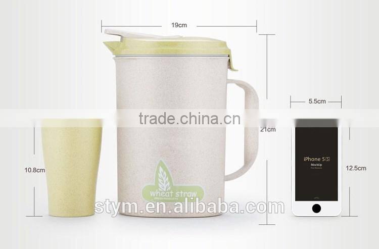 Wheat Straw hot and cold water jug set