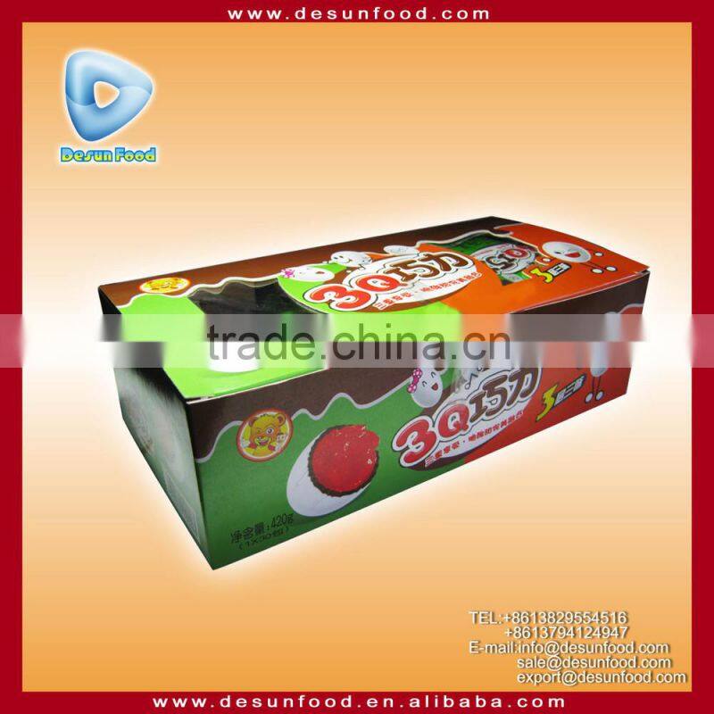 3Q cripsy chocolate sweets with sour soft candy filling