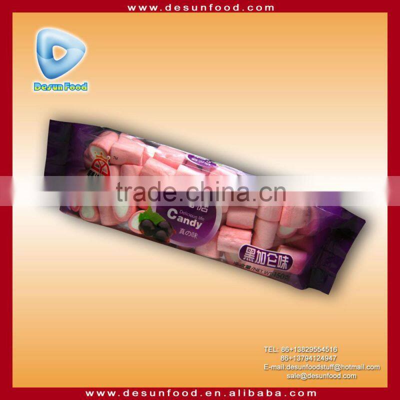 150g Black currant flavor big tube shape round marshmallow