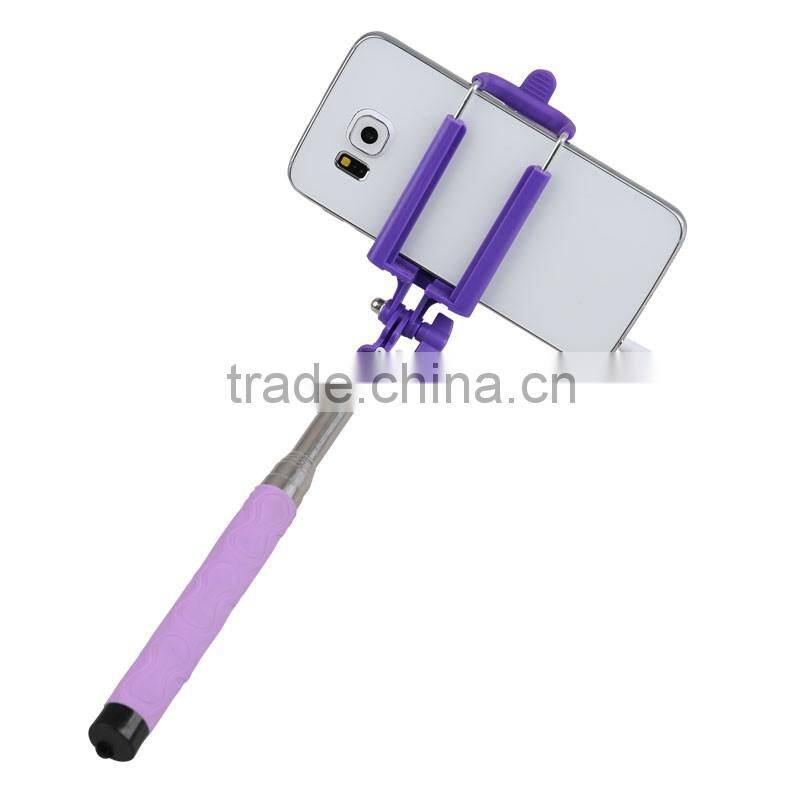 Wholesale price mini postable monopod wire selfie stick for mobile phone