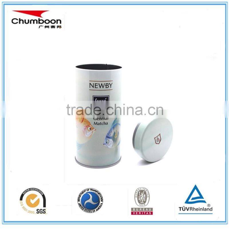 Round tea tin box with double lid in diameter 72mm