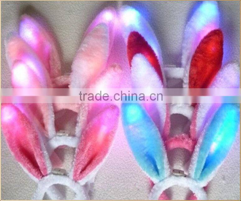 Cute Nightclub led light up plush bunny ears headbands