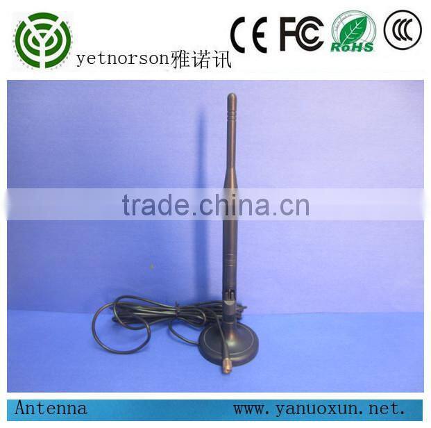 2015 hot selling 5dbi omni 2.4G wifi rubber foldable antenna with magnetic base RG174 3m