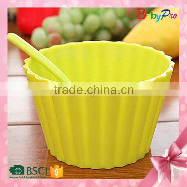 Babypro 2015 Hot New Product Alibaba China Baby Product Colorful Ice Cream Bowl And Spoon Baby Bowl Set Baby Tableware