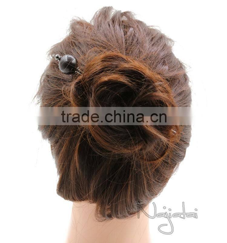 Dark Japanese Vintage Wooden Hairpin Metal Chain Hair Stick