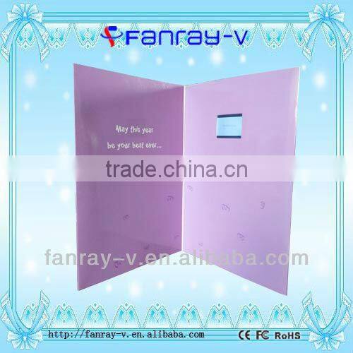 2014 Latest 2.8" TFT lcd video promotion brochure cards, 2.8" video greeting card