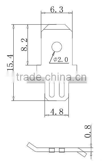 Brass solder PCB tab terminal