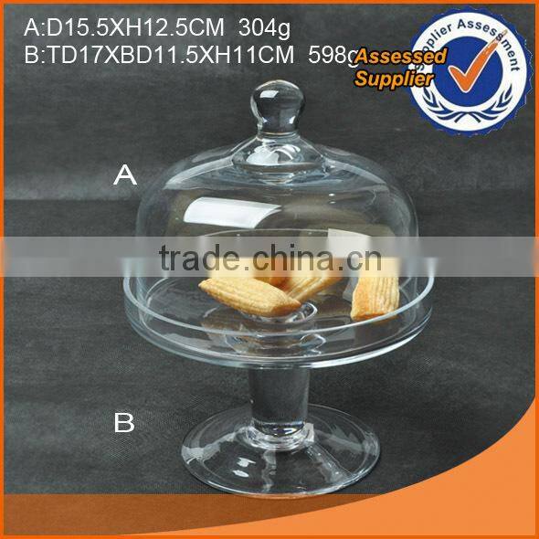 Decaled bird glass cake dome cover