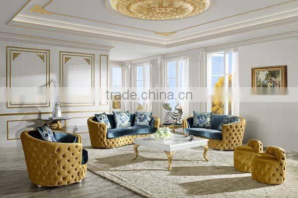 european new classic italian chesterfield design fabric sofa set AL033