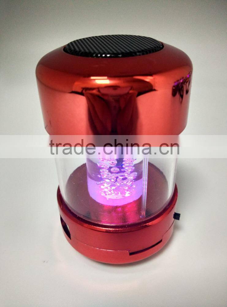 colorful Led light wireless mini 5V speaker,support USB flash drive,TF card,FM,line-in