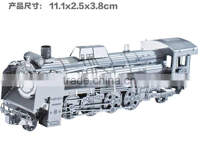 Full Metal Stainless Steel DIY glue-free stereoscopic 3D assembly model steam locomotive locomotive puzzle